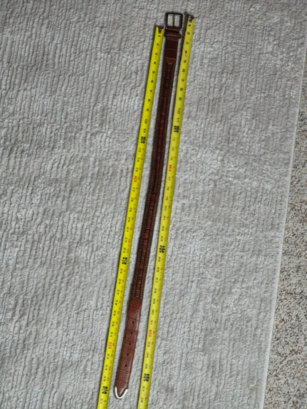 Brighton Braided Two Tone Leather Belt with Moc Croc Accents